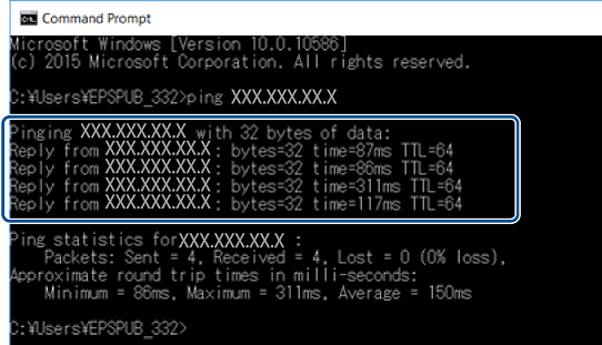 Проверка подключения с помощью команды Ping Windows 