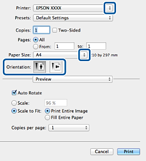 Using a Printer Driver - OS X